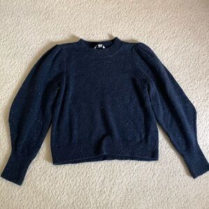 puffy sleeve Free Assembly navy sweater